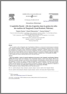 L’aspidolite fluorée: Rôle des évaporites dans la genèse du rubis des marbres de Nangimali (Azad-Kashmir, Pakistan)
